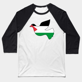 Free Palestine Flag Peace Dove Baseball T-Shirt